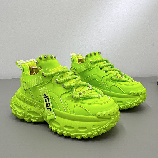 Chunky Platform Studded Lace-Up Sneaker Boots