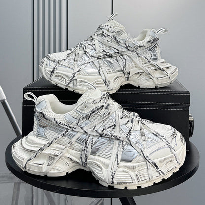 Mesh Strap Metallic Sneakers