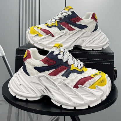 Mesh Washed Thick Sole Sneakers