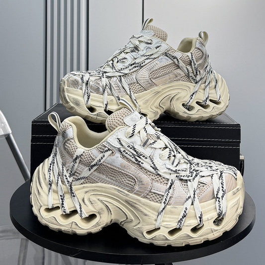 Damage Mesh Rope Lace Chunky Sole Sneakers WN24710