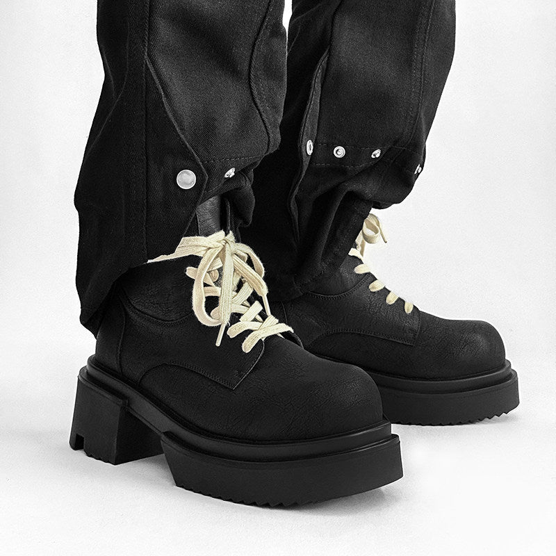 Chunky Platform Lace-Up Wrap Boots