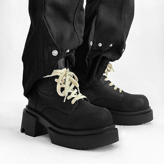 Chunky Platform Lace-Up Wrap Boots