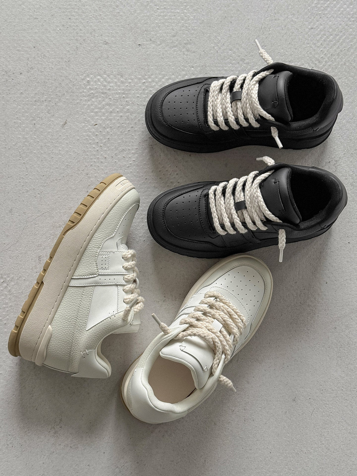Chunky Wedge Platform Lace-Up Sneakers