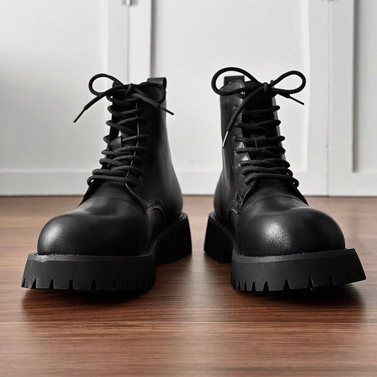 Chunky Lug Sole Platform Lace-Up Boots