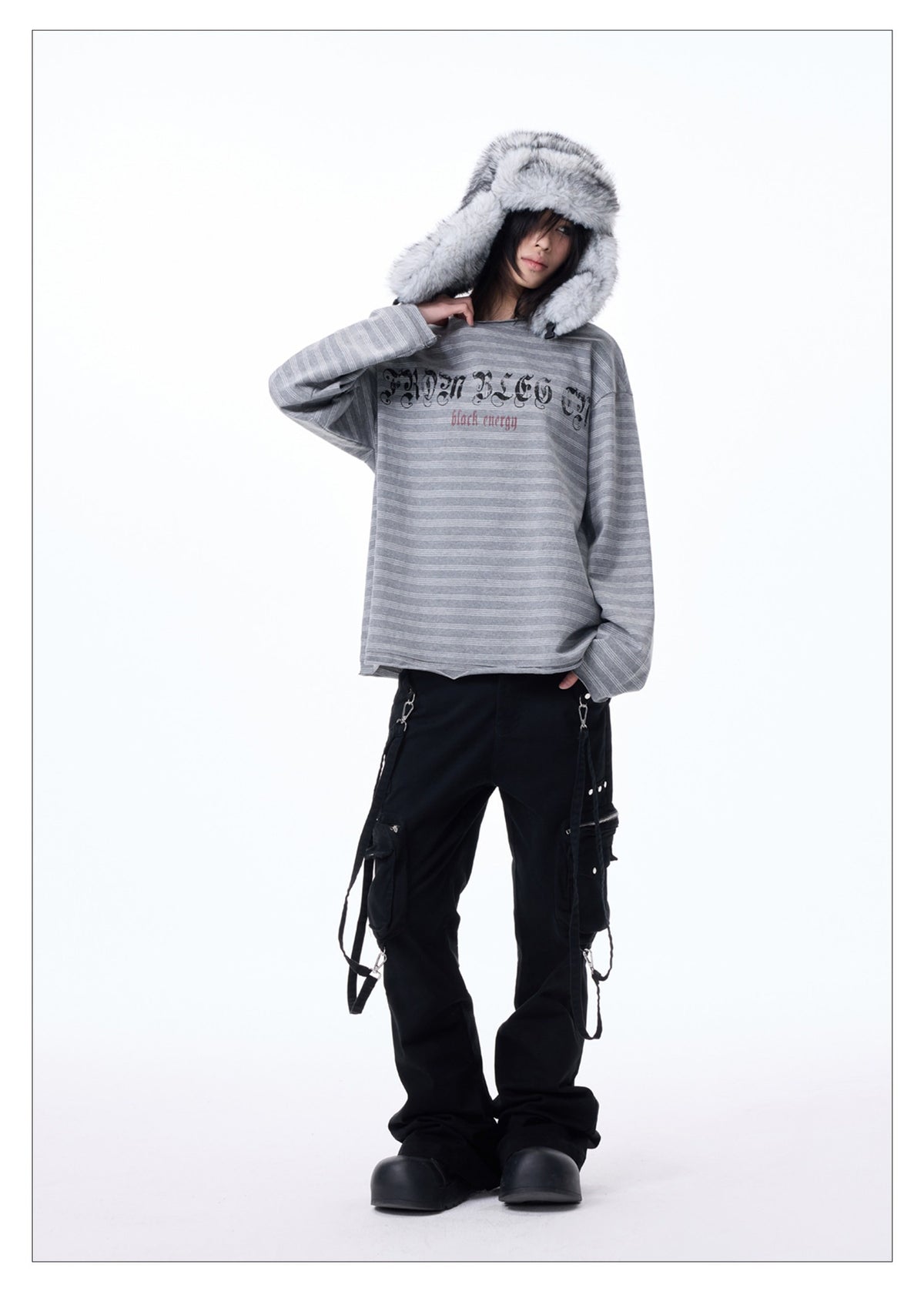 Striped Cotton Crewneck Long-sleeve T-shirt