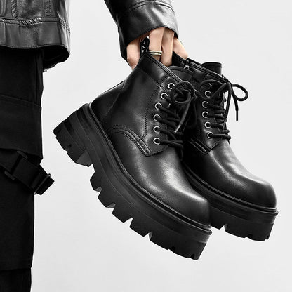 Lace Up Thick Sole Short Boots