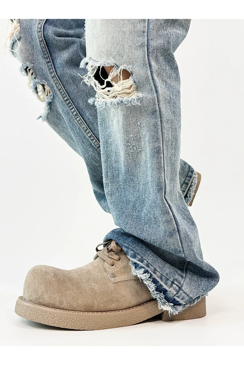 Chunky Suede Platform Derby Shoes