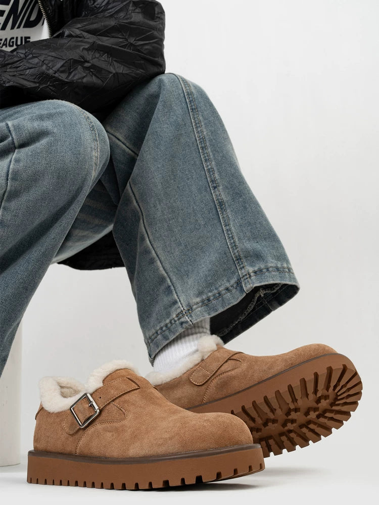 Shearling Buckle Clogs