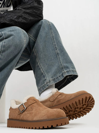 Shearling Buckle Clogs