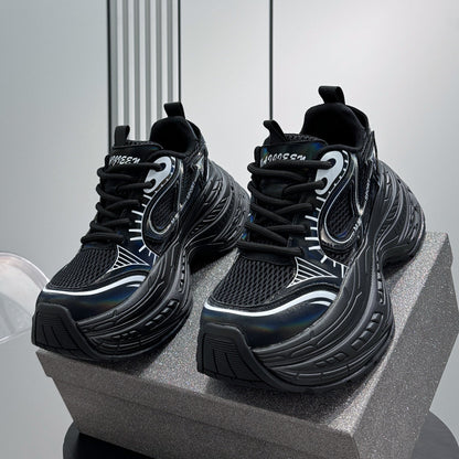 Mesh Panel Thick Sole Sneakers