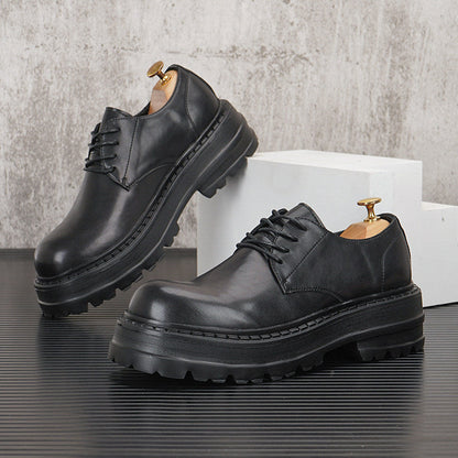 Chunky Platform Round Toe Lace-Up Shoes