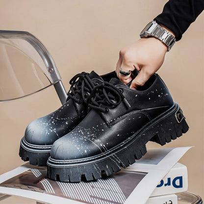 Paint Splatter Platform Lace-Up Shoes