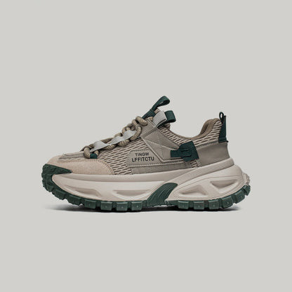 Color-Block Panel Trail Lace-Up Sneakers