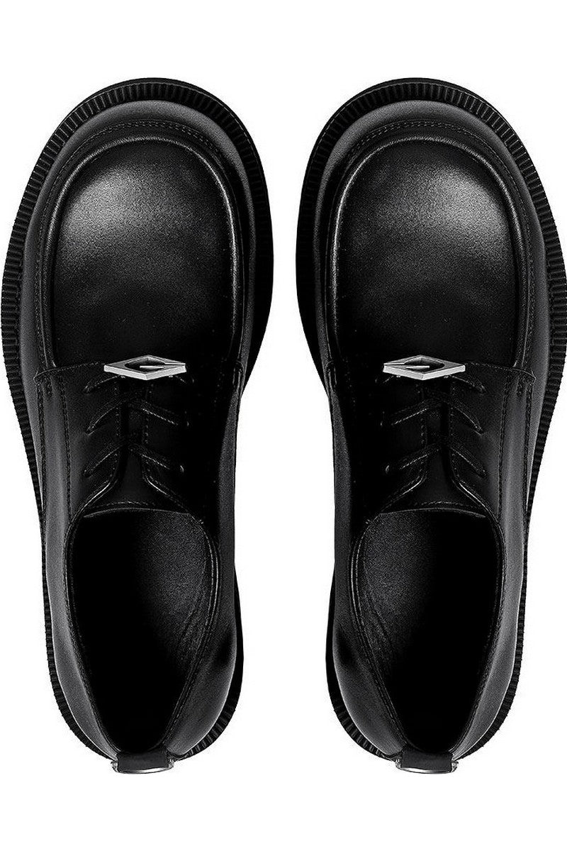 Thick-Sole Lace Loafers