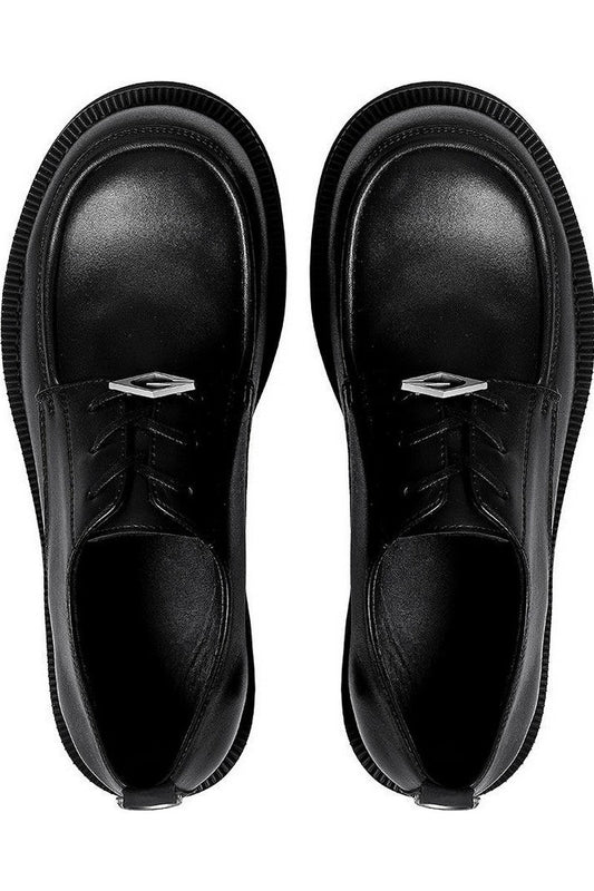 Thick-Sole Lace Loafers