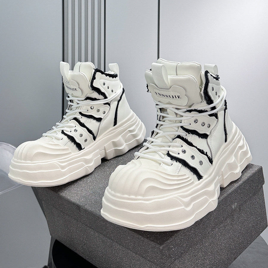 Studs Lace Up Platform Chunky Sole Sneaker