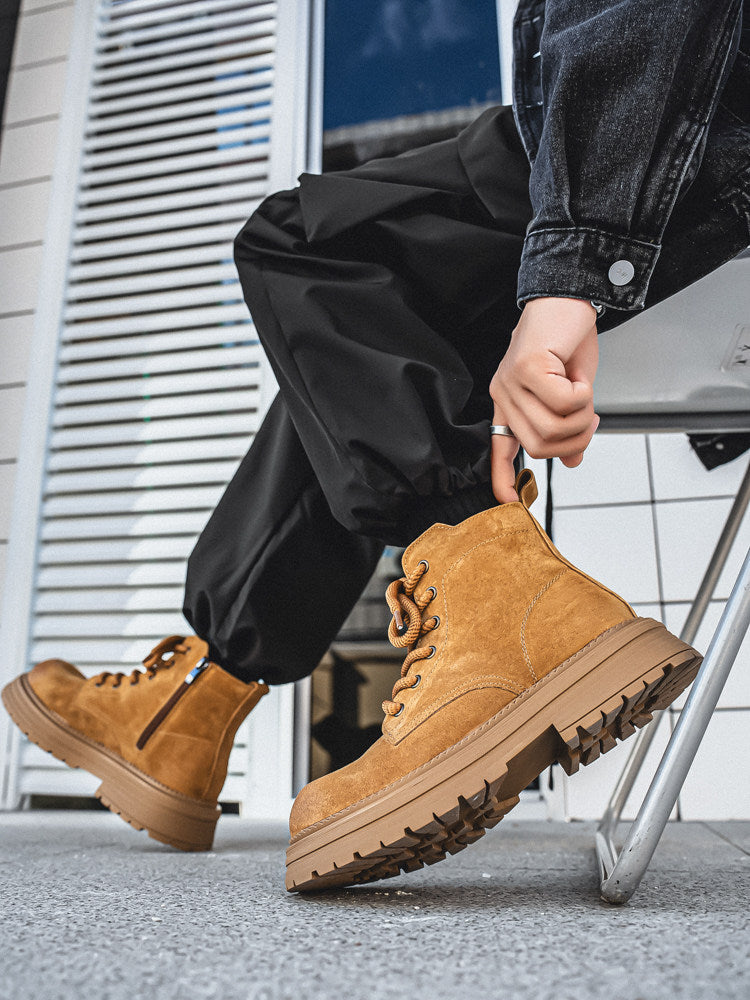 Chunky Lug Sole Platform Lace-Up Boots