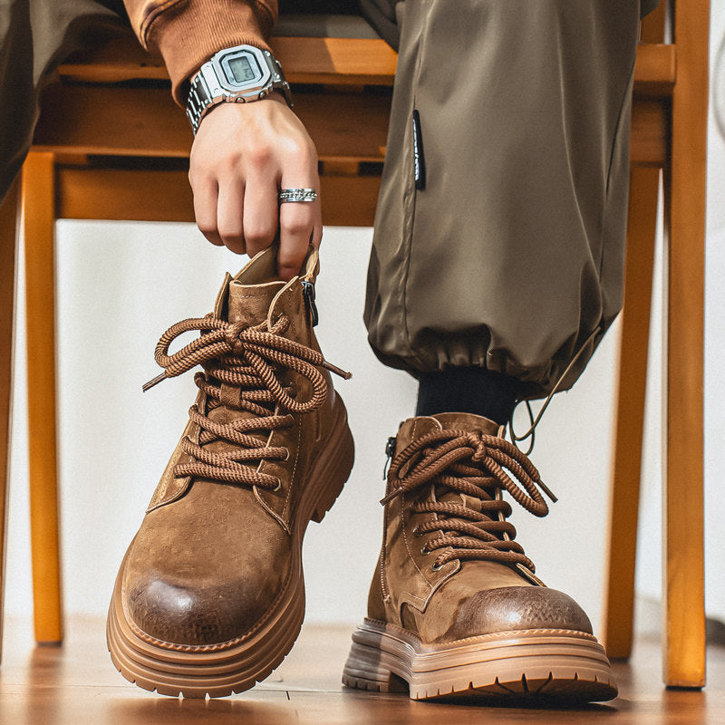 Chunky Lug Sole Platform Lace-Up Boots