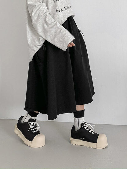 Chunky Shell Toe Platform Lace-Up Sneakers