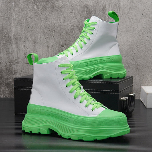 Lace Up Platform Thick Sole Short Boots