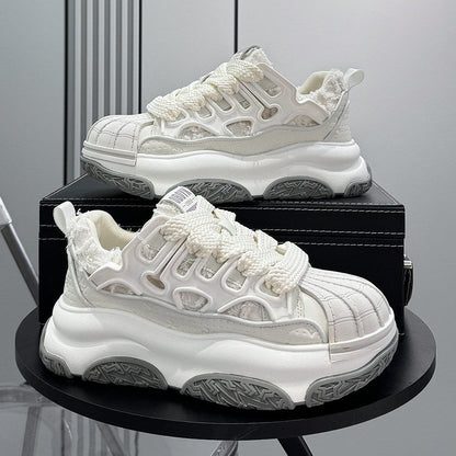 Shell Toe Rope Lace Damage Platform Sneakers