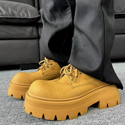 Chunky Sole Derby Round Toe Shoes