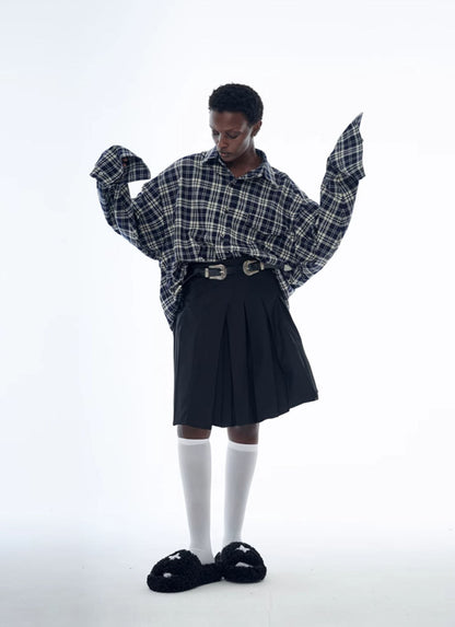 Original design checkered casual shirt
