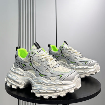 Mesh Panel Chunky Sole Sneakers
