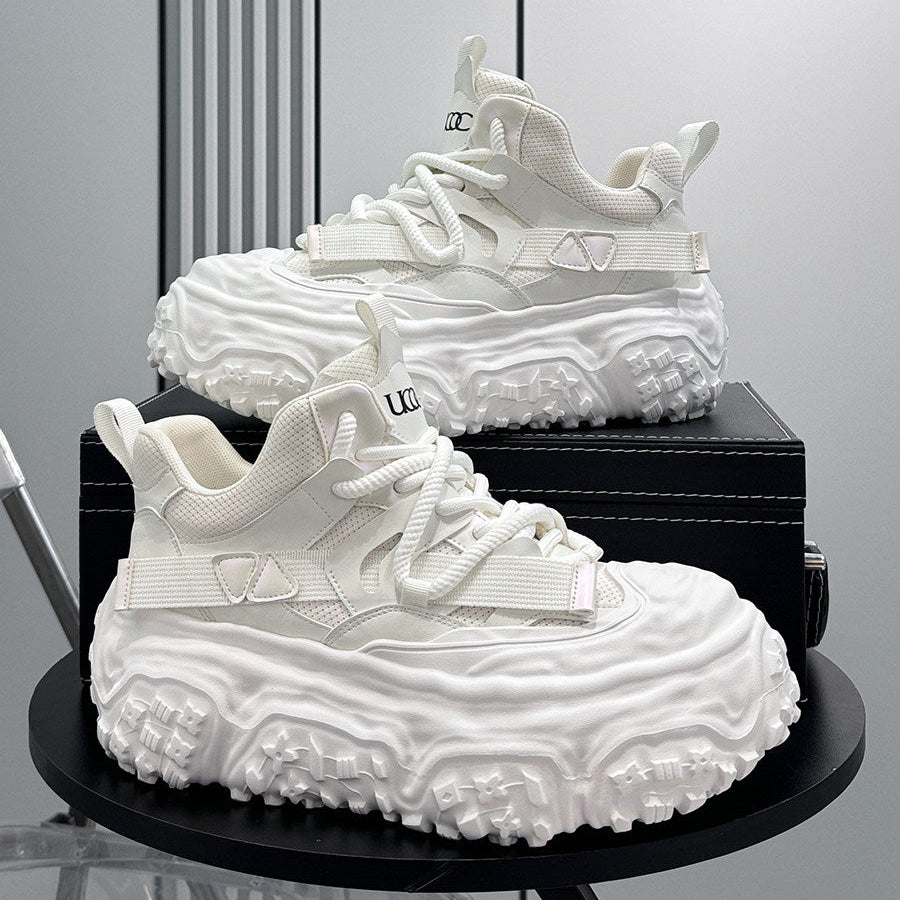 Strap Mesh Platform Chunky Sole Sneakers