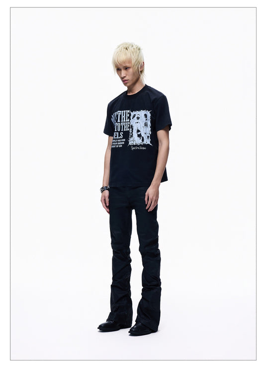 Washed Crew Neck Short Sleeve Slim Fit T-shirt