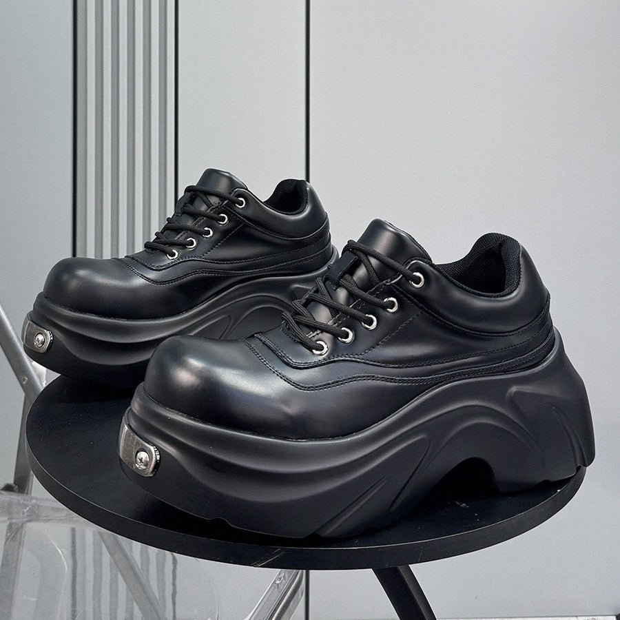 Thick-Sole Height-Increasing Derby Sneakers
