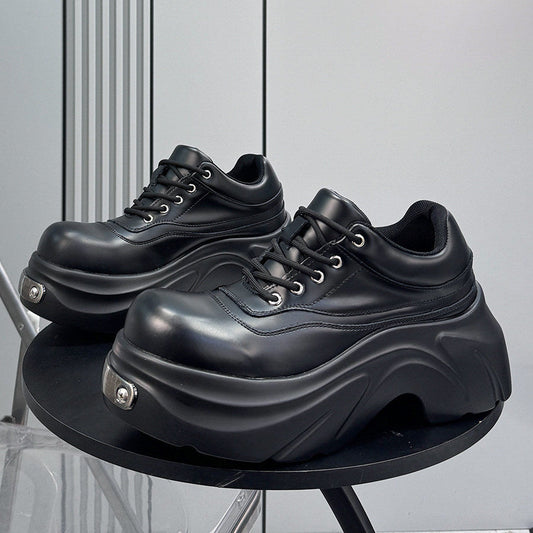 Thick-Sole Height-Increasing Derby Sneakers