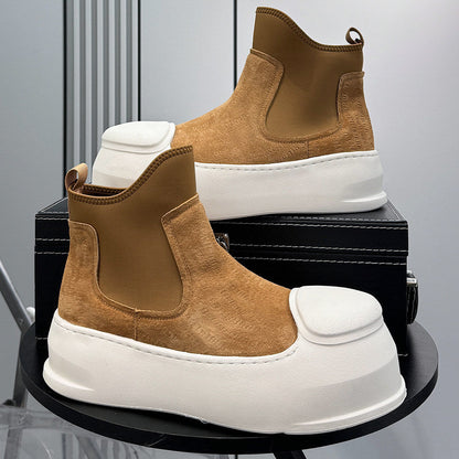 Side Gore Embroidery Platform Boots