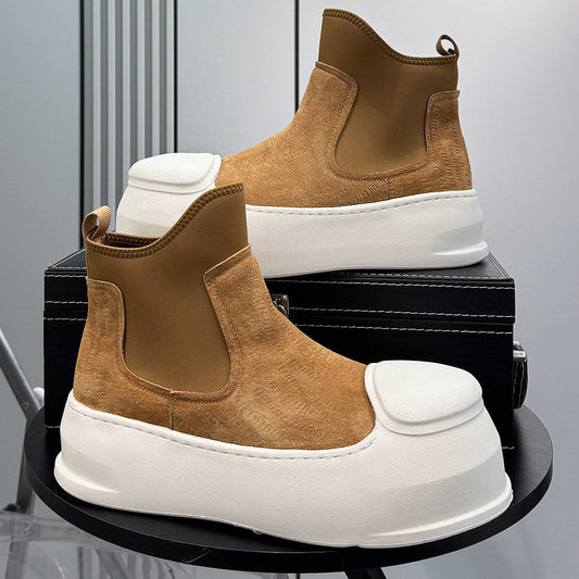 Side Gore Embroidery Platform Boots