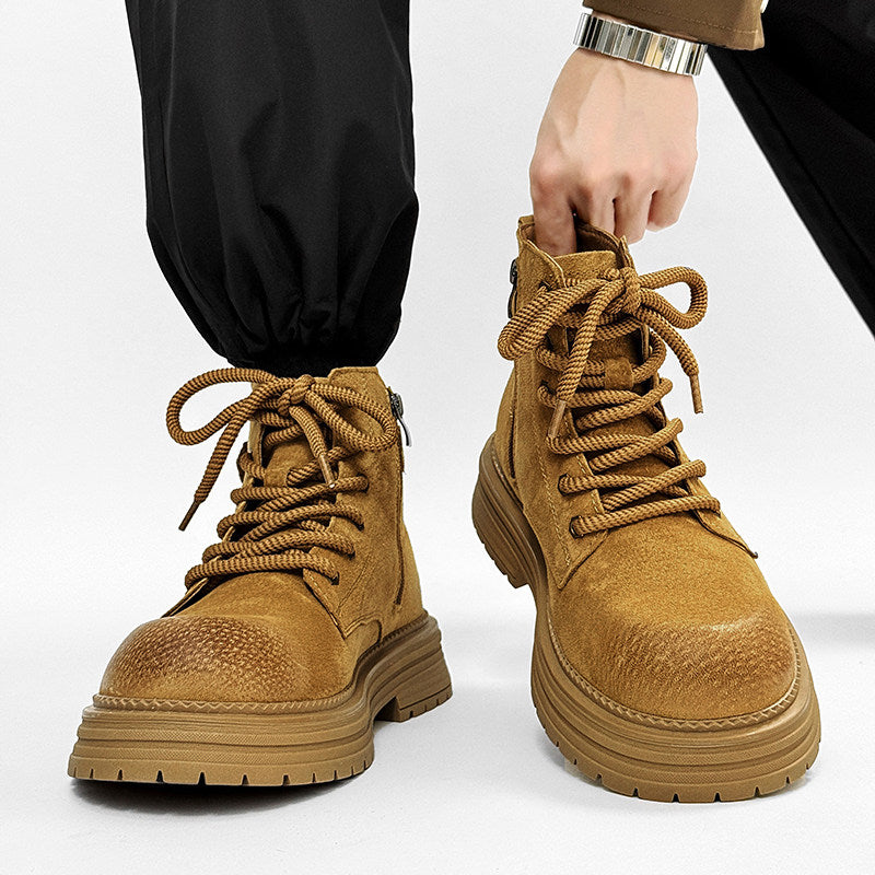 Chunky Lug Sole Platform Lace-Up Zipper Boots
