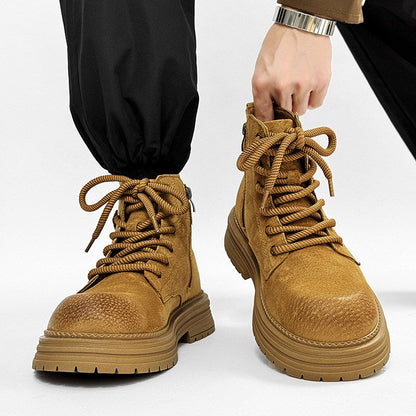 Chunky Lug Sole Platform Lace-Up Zipper Boots