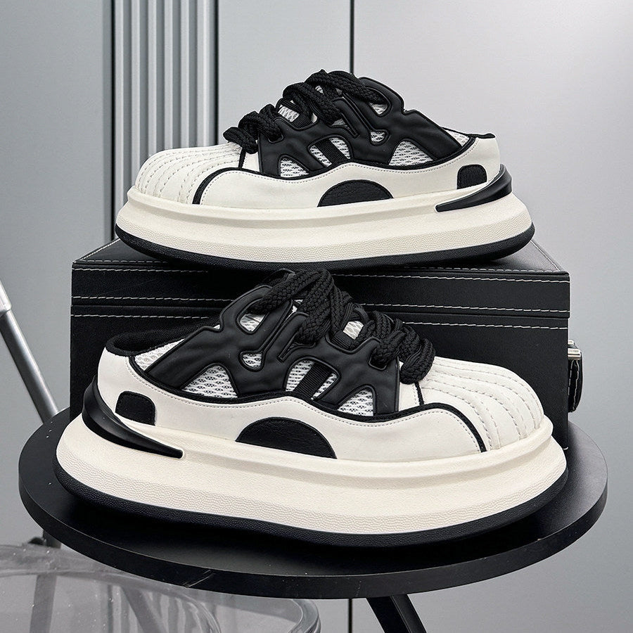Thick-Sole Shell-Toe Slip-On Shoes