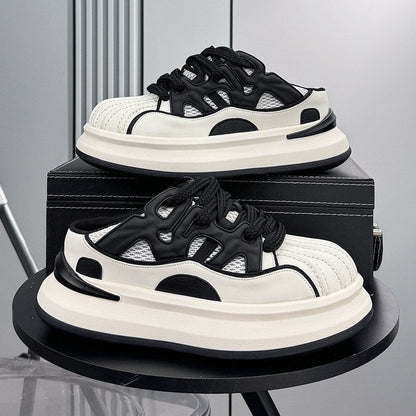 Thick-Sole Shell-Toe Slip-On Shoes