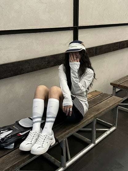 Checkered Collar Retro Runner Sneakers