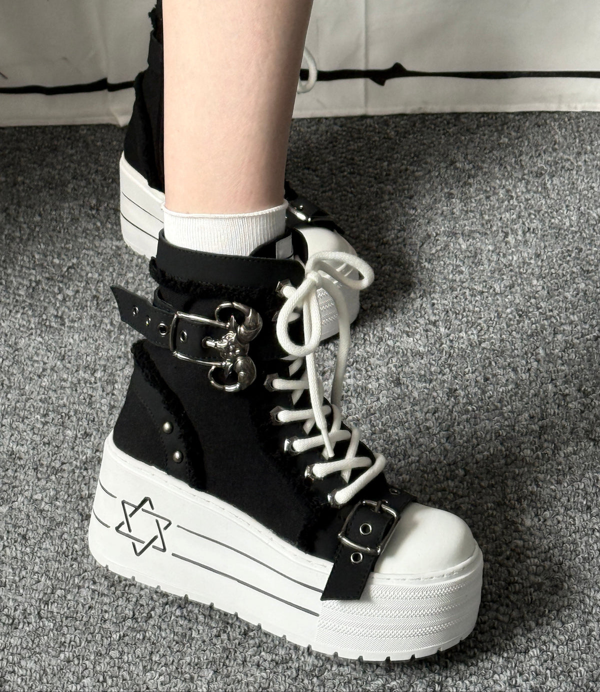 Punk Canvas Platform Sneaker Boots