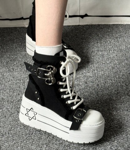 Punk Canvas Platform Sneaker Boots