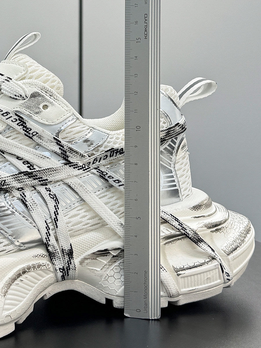 Mesh Strap Metallic Sneakers