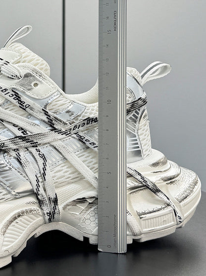 Mesh Strap Metallic Sneakers
