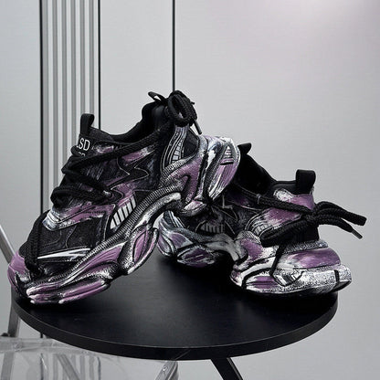 Paint Splash Air Sole Chunky Sole Sneakers