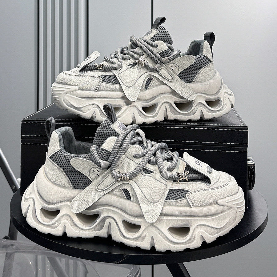 Platform Chunky Mesh Lace-Up Sneakers WN24823