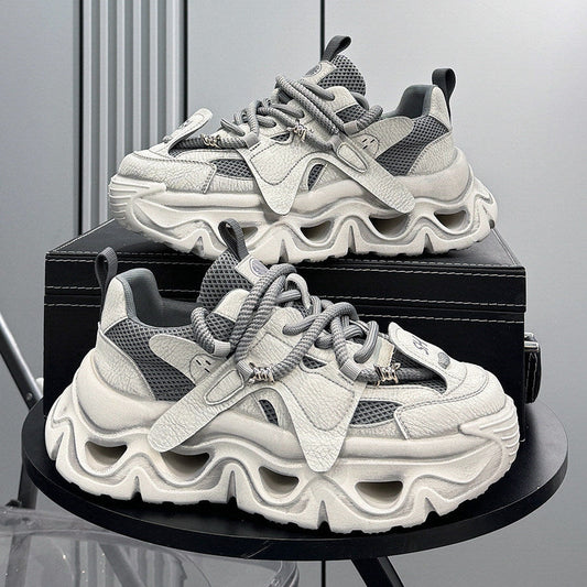 Platform Chunky Mesh Lace-Up Sneakers WN24823