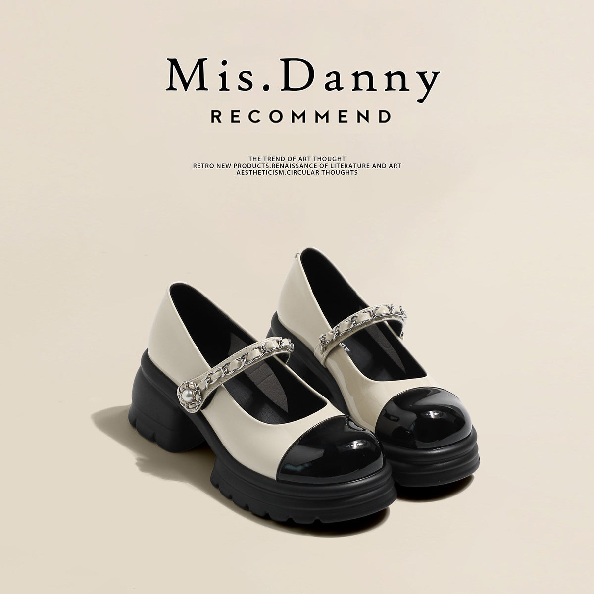 Color Block Platform Chunky Heel Shoes