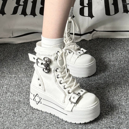 Punk Canvas Platform Sneaker Boots