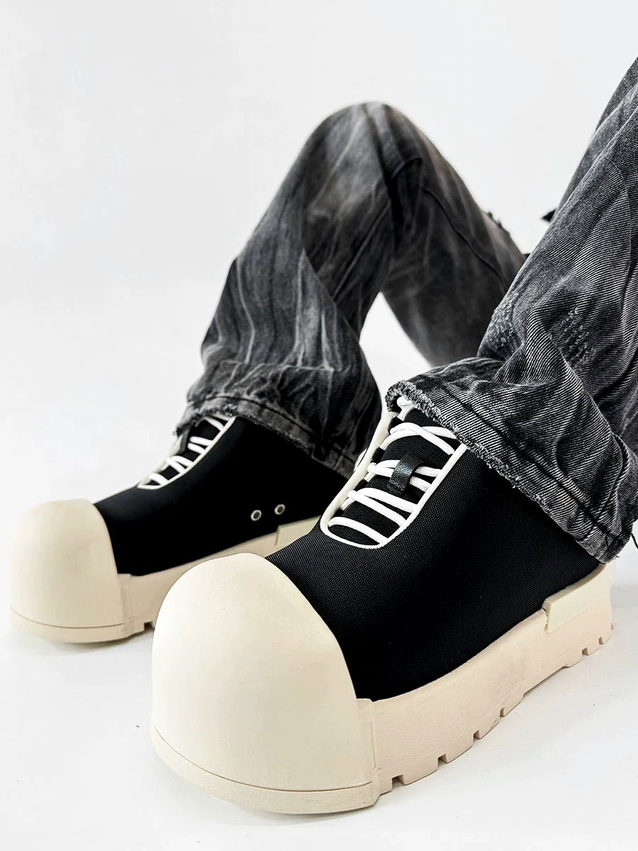 Large Round Toe Chunky Sole Canvas Shoes