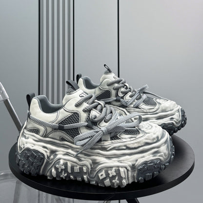Mesh Platform Chunky Sole Sneakers